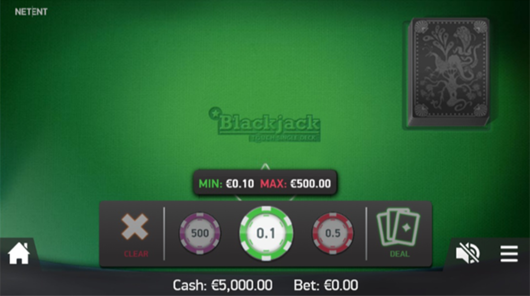Как се играе Blackjack Touch - Single Deck слот