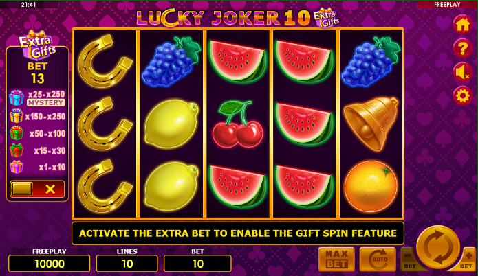 Как се играе Lucky Joker 10 Extra Gifts слот