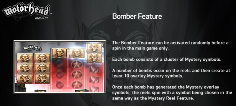 Функция Bomber Feature в Motorhead slot